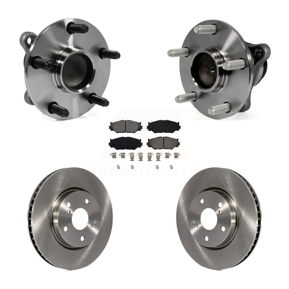 Front Hub Bearing Assembly With Disc Brake Rotors And Semi-Metallic Pads Kit For Lexus IS250 RWD KBB-106036