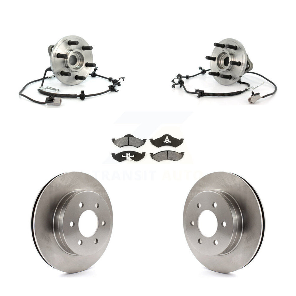 Front Hub Bearing Assembly With Disc Brake Rotors And Semi-Metallic Pads Kit For Dodge Durango Dakota KBB-106039