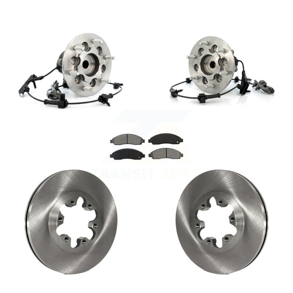 Front Hub Bearing Assembly With Disc Brake Rotors And Semi-Metallic Pads Kit For Chevrolet Colorado GMC Canyon KBB-106050