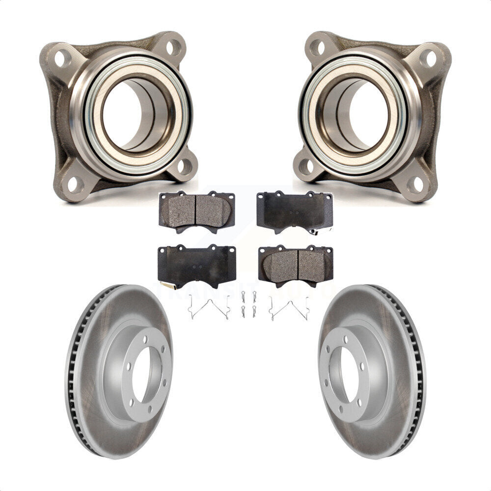 Front Wheel Bearing Coated Disc Brake Rotors And Pads Kit For Toyota 4Runner Lexus GX470 KBB-106070