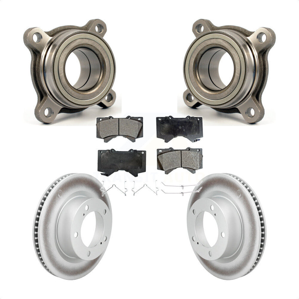 Front Wheel Bearing Coated Disc Brake Rotor & Pad Kit For Lexus LX570 Toyota Land Cruiser KBB-106075