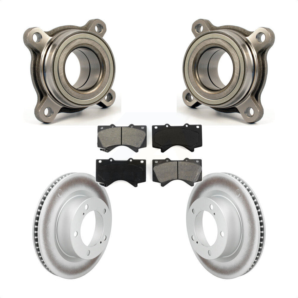 Front Wheel Bearing Coated Disc Brake Rotor & Pad Kit For Lexus LX570 Toyota Land Cruiser KBB-106084