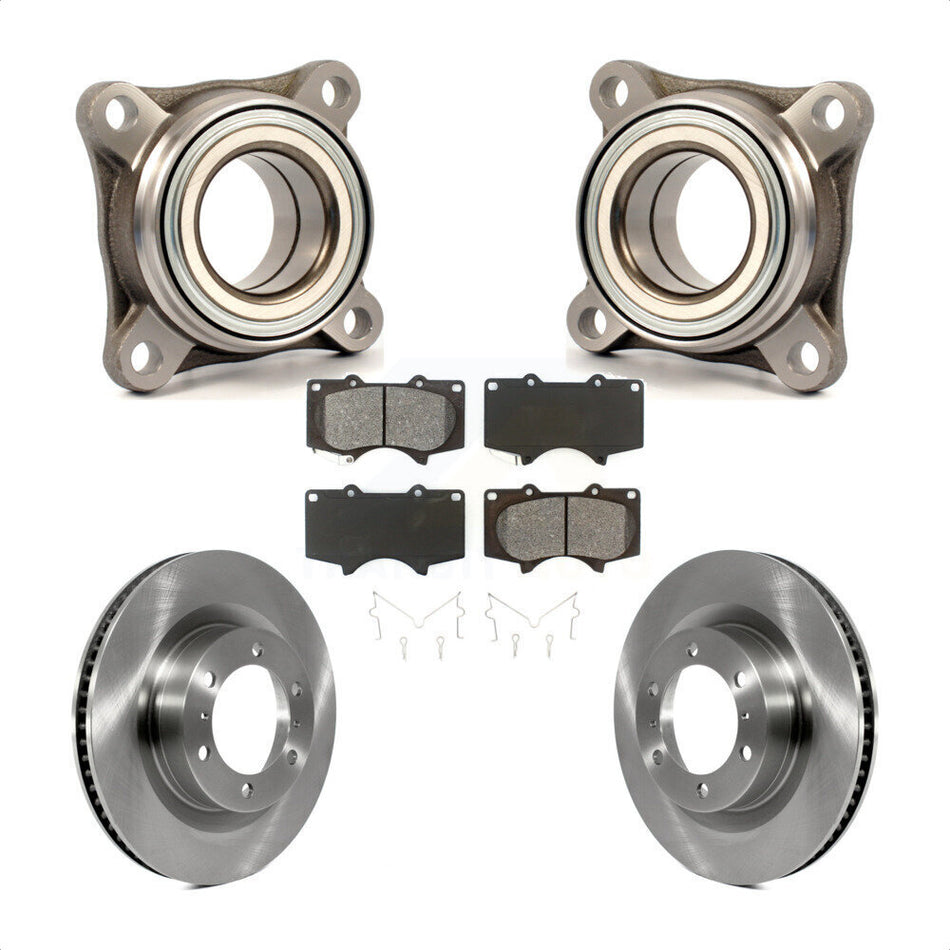 Front Wheel Bearing With Disc Brake Rotors And Semi-Metallic Pads Kit For 2010-2022 Toyota 4Runner RWD Module KBB-106114