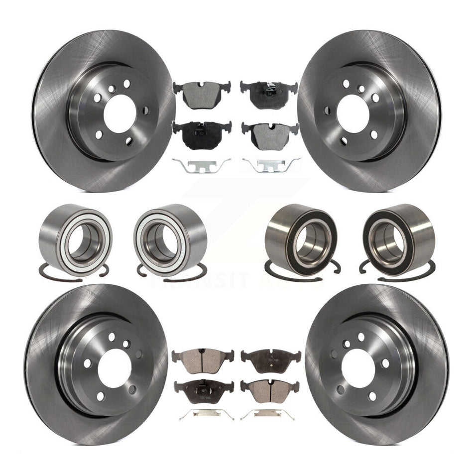 Front Rear Wheel Bearings Disc Brake Rotors And Semi-Metallic Pads Kit (10Pc) For 2004-2010 BMW X3 KBB-106469