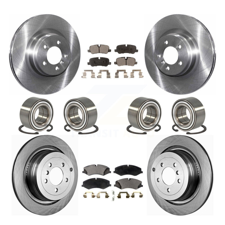 Front Rear Wheel Bearings Disc Brake Rotors And Semi-Metallic Pads Kit (10Pc) For 2010-2012 Land Rover Range Naturally Aspirated KBB-106473
