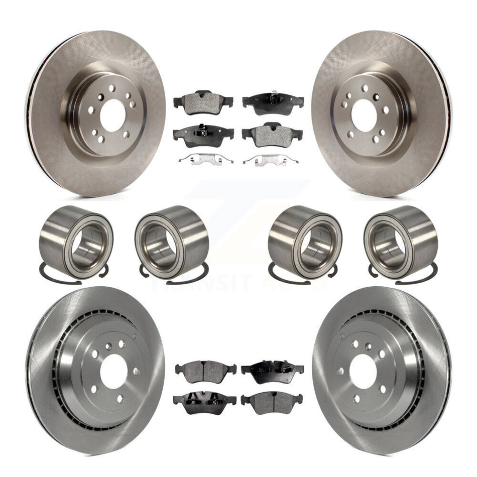 Front Rear Wheel Bearings Disc Brake Rotors And Semi-Metallic Pads Kit (10Pc) For Mercedes-Benz ML350 ML550 KBB-106483