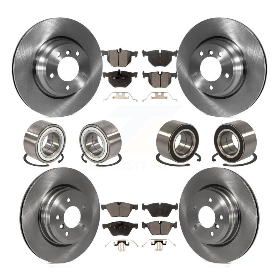 Front Rear Wheel Bearings Disc Brake Rotors And Semi-Metallic Pads Kit (10Pc) For 2006 BMW 330xi KBB-106488