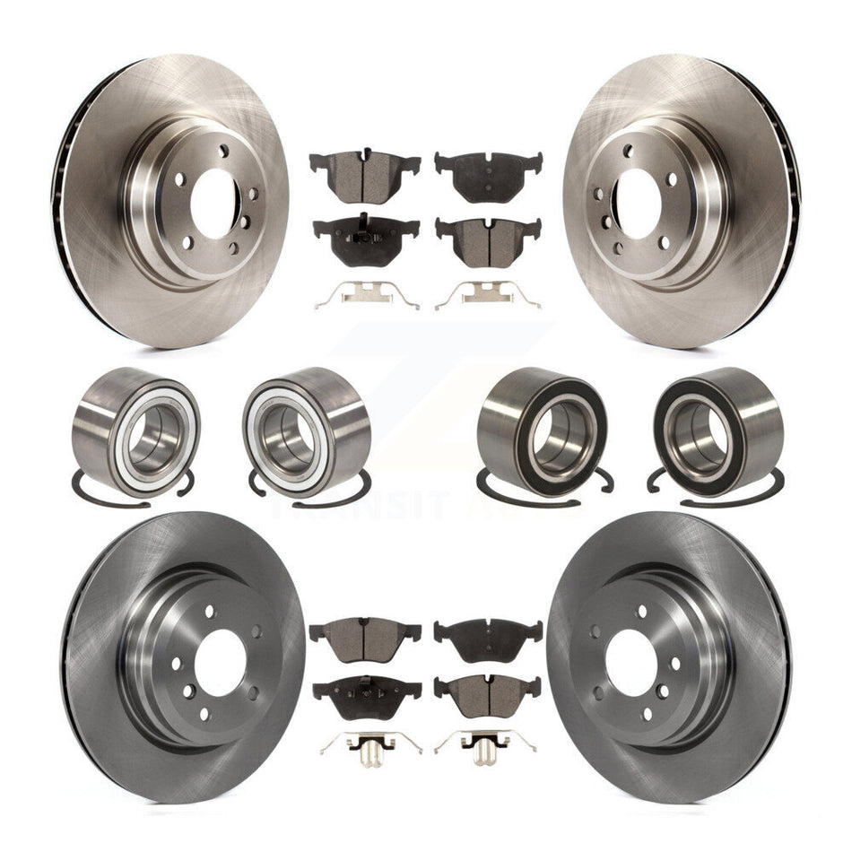 Front Rear Wheel Bearings Disc Brake Rotors And Semi-Metallic Pads Kit (10Pc) For 2007 BMW 335xi KBB-106489