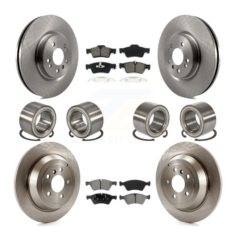Front Rear Wheel Bearings Disc Brake Rotors And Semi-Metallic Pads Kit (10Pc) For 2010-2011 Mercedes-Benz ML450 KBB-106883