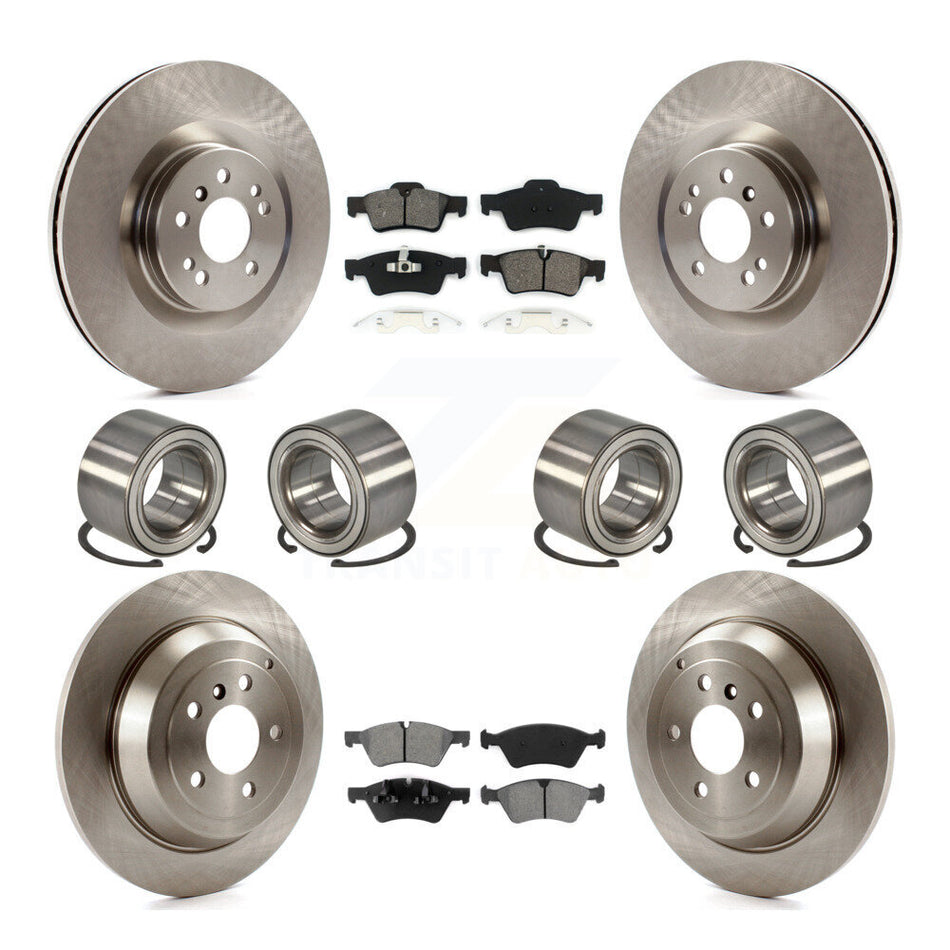 Front Rear Wheel Bearings Disc Brake Rotors And Semi-Metallic Pads Kit (10Pc) For 2007-2009 Mercedes-Benz ML320 With 350mm Diameter Rotor KBB-106885