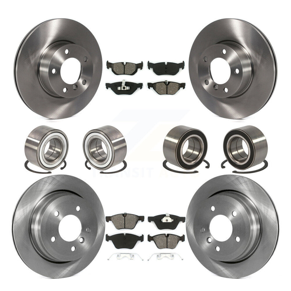 Front Rear Wheel Bearings Disc Brake Rotors And Semi-Metallic Pads Kit (10Pc) For 2008 BMW 328xi To 08 07 KBB-106892