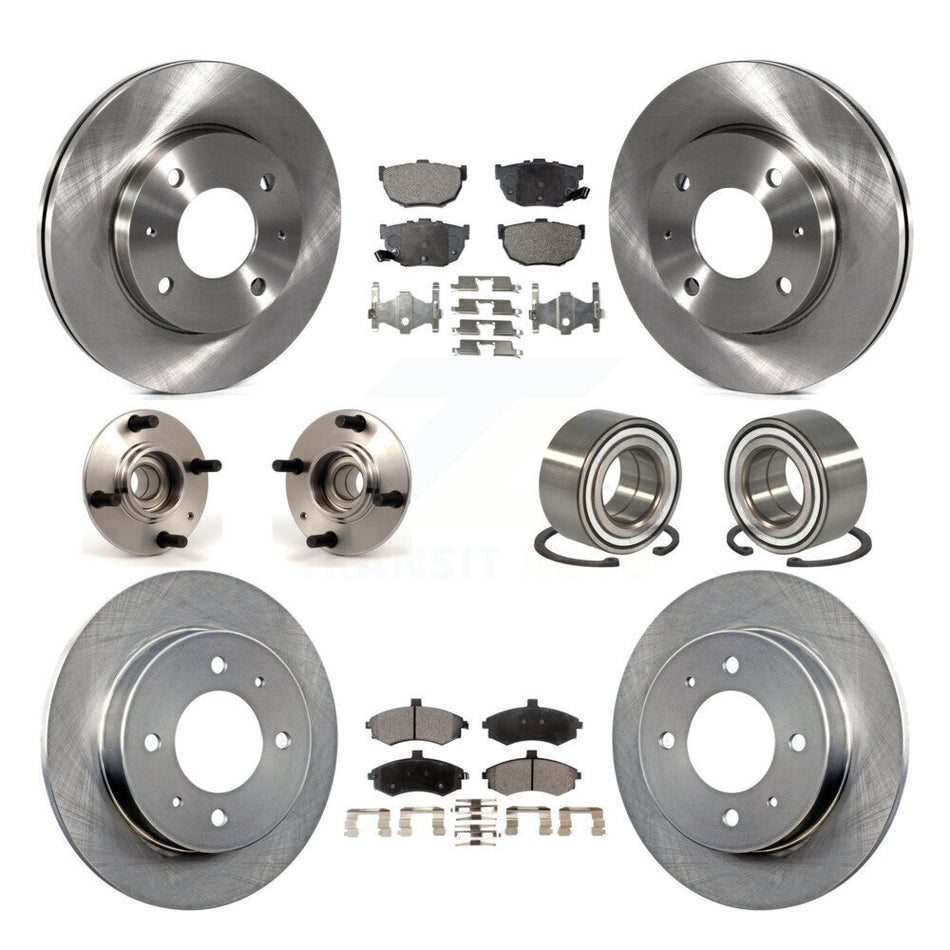 Front Rear Wheel Hub Bearings Assembly Disc Brake Rotors And Ceramic Pads Kit (10Pc) For Hyundai Elantra rear brakes with Non-ABS KBB-106983