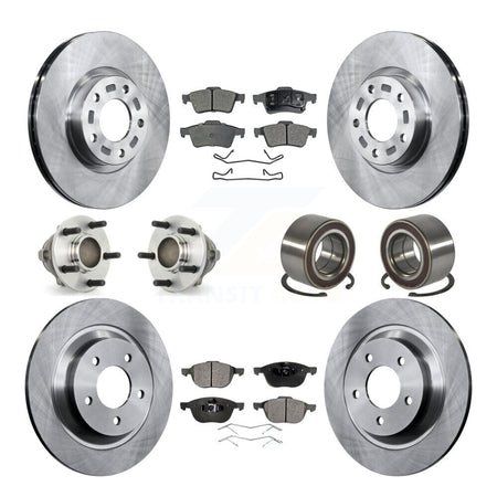 Front Rear Hub Bearings Disc Brake Rotors And Pads Kit (10Pc) For 2006 Mazda 5 To 02 06 KBB-107083