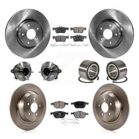 Front Rear Hub Bearing Brake Rotor Pads Kit (10Pc) For Ford Escape Without Parking Assist KBB-107211