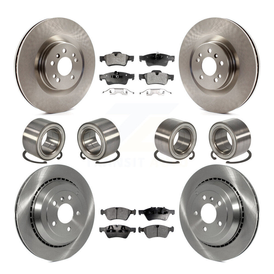 Front Rear Wheel Bearings Disc Brake Rotors And Ceramic Pads Kit (10Pc) For Mercedes-Benz GL450 GL550 GL350 GL320 KBB-107300