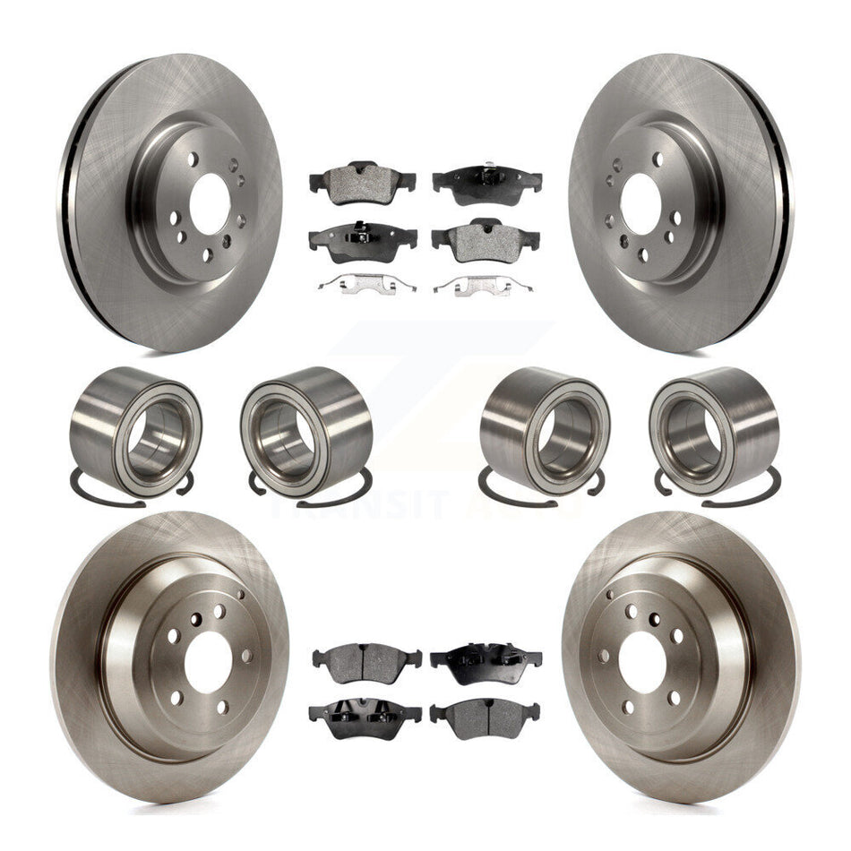Front Rear Wheel Bearings Disc Brake Rotors And Ceramic Pads Kit (10Pc) For 2010-2011 Mercedes-Benz ML450 KBB-107301