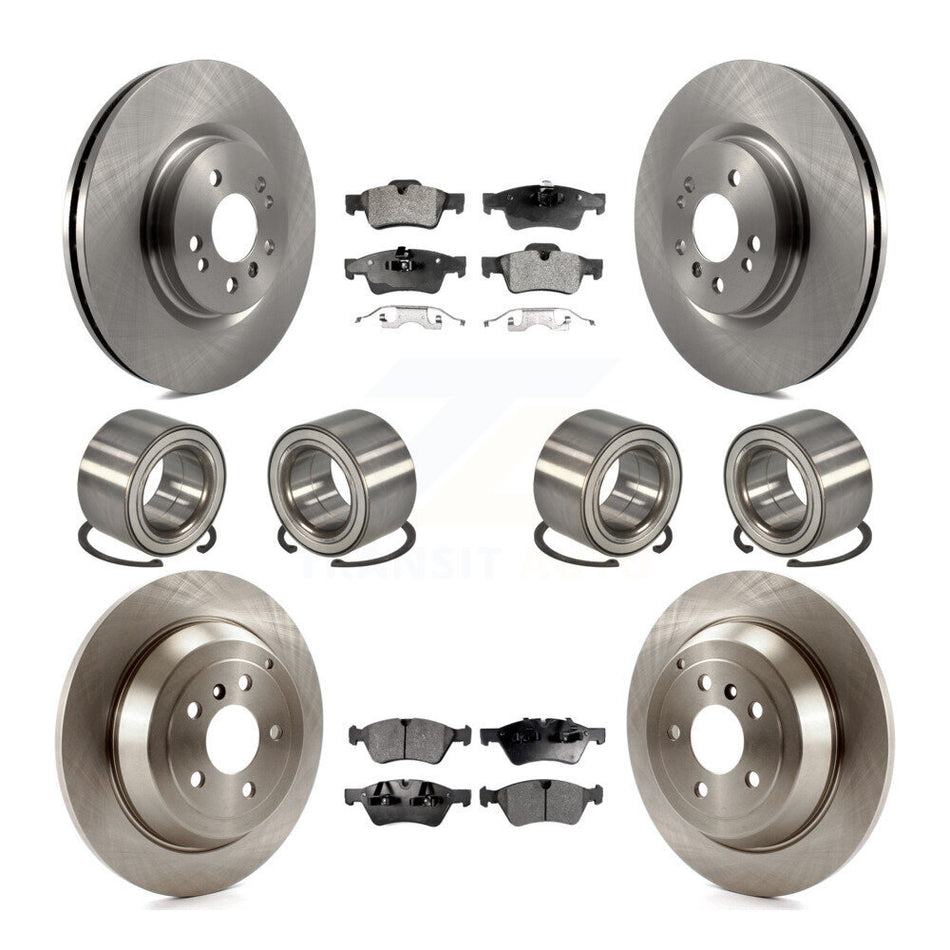 Front Rear Wheel Bearings Disc Brake Rotors And Ceramic Pads Kit (10Pc) For Mercedes-Benz ML350 R350 ML500 ML320 KBB-107305