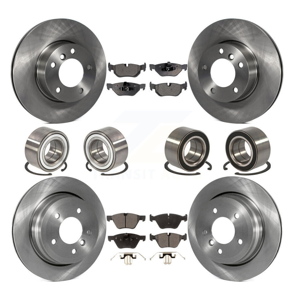 Front Rear Wheel Bearings Disc Brake Rotors And Ceramic Pads Kit (10Pc) For BMW 328xi 325xi KBB-107306