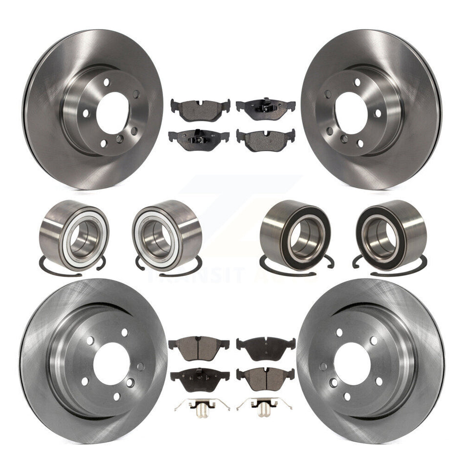 Front Rear Wheel Bearings Disc Brake Rotors And Ceramic Pads Kit (10Pc) For 2008 BMW 328xi To 08 07 KBB-107310