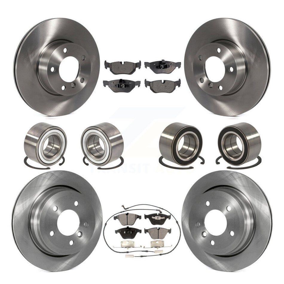 Front Rear Wheel Bearings Disc Brake Rotors And Ceramic Pads Kit (10Pc) For BMW 328i xDrive 328xi KBB-107311