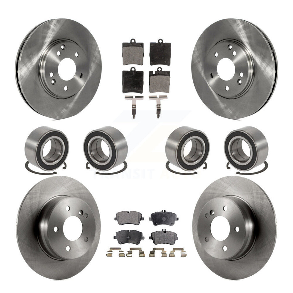 Front Rear Wheel Bearings Disc Brake Rotors And Ceramic Pads Kit (10Pc) For Mercedes-Benz C240 C280 C320 C350 KBB-107319