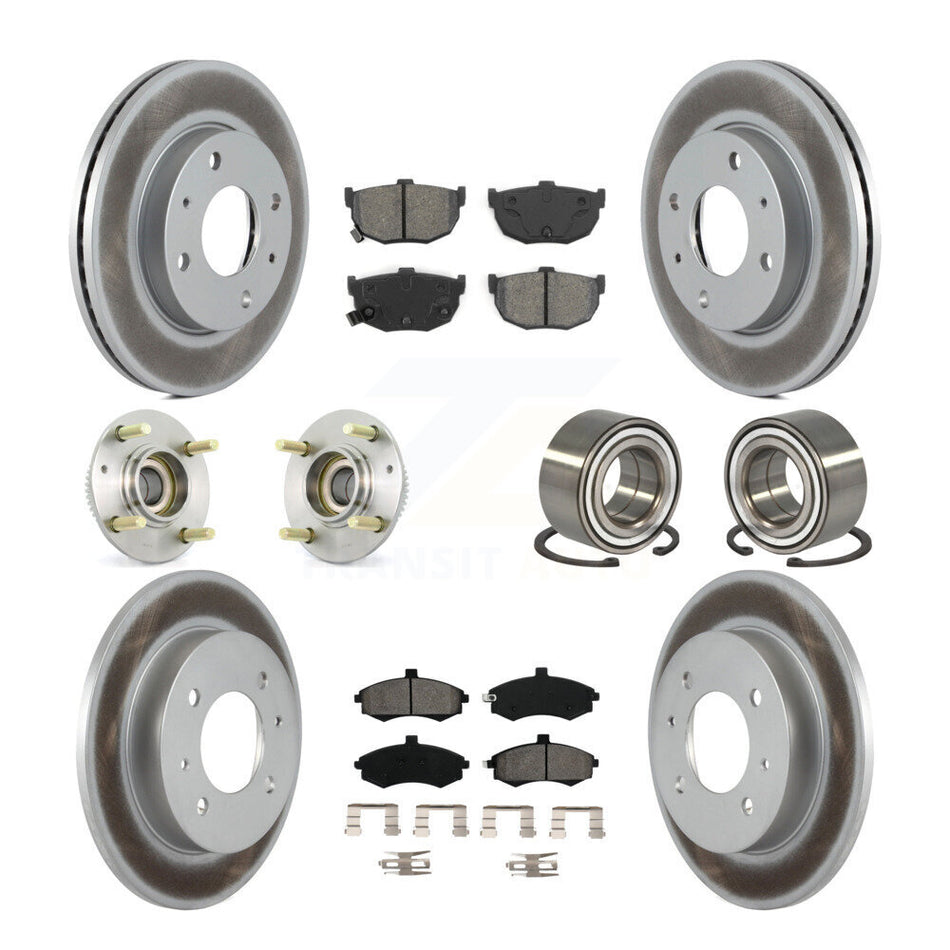 Front Rear Wheel Hub Bearings Assembly Coated Disc Brake Rotors And Semi-Metallic Pads Kit (10Pc) For Hyundai Elantra rear brakes with 4-Wheel ABS KBB-108005