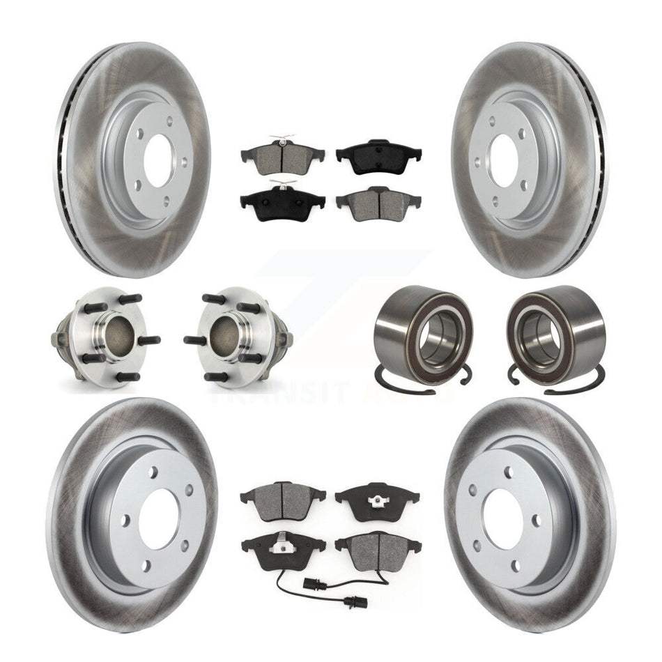 Front Rear Wheel Hub Bearings Assembly Coated Disc Brake Rotors And Semi-Metallic Pads Kit (10Pc) For Mazda 3 KBB-108098