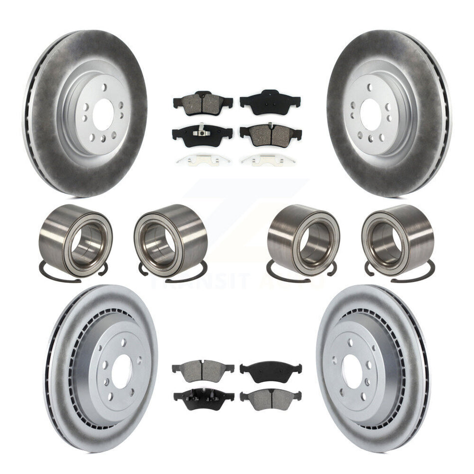 Front Rear Wheel Bearings Coated Disc Brake Rotors And Semi-Metallic Pads Kit (10Pc) For Mercedes-Benz GL450 GL550 GL350 GL320 KBB-108280