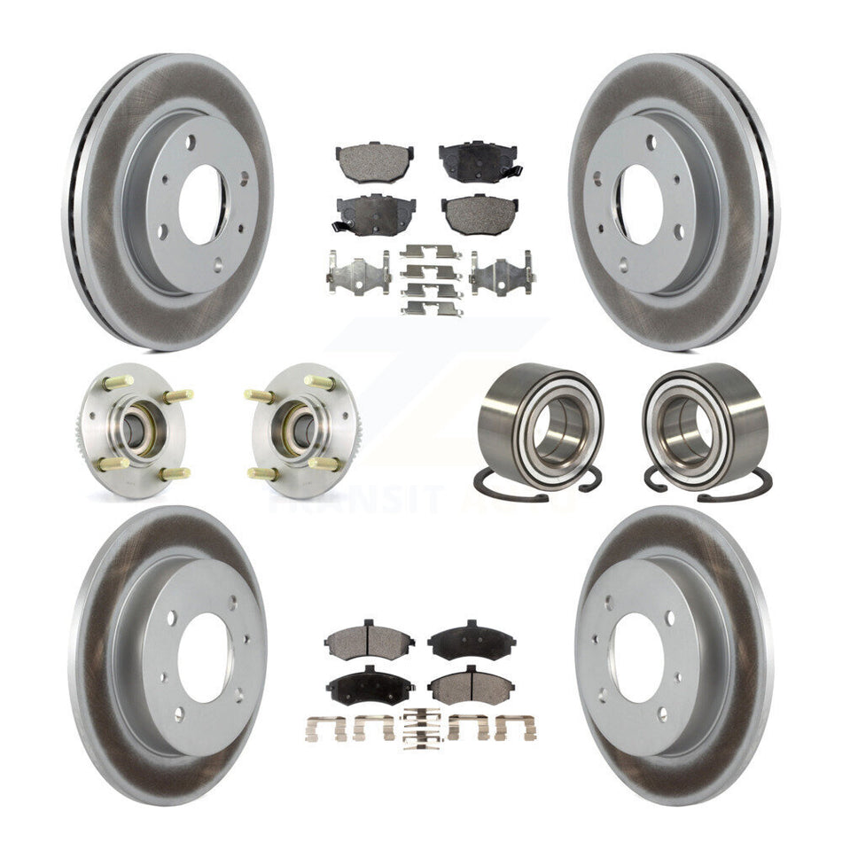 Front Rear Wheel Hub Bearings Assembly Coated Disc Brake Rotors And Ceramic Pads Kit (10Pc) For Hyundai Elantra rear brakes with 4-Wheel ABS KBB-108346