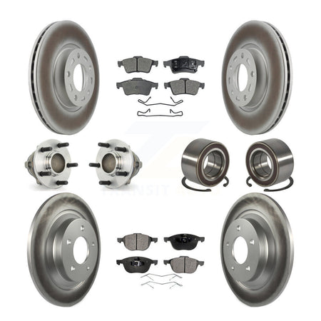 Front Rear Hub Bearing Coated Disc Brake Rotor & Pad Kit (10Pc) For 2006 Mazda 5 To 02 06 KBB-108438