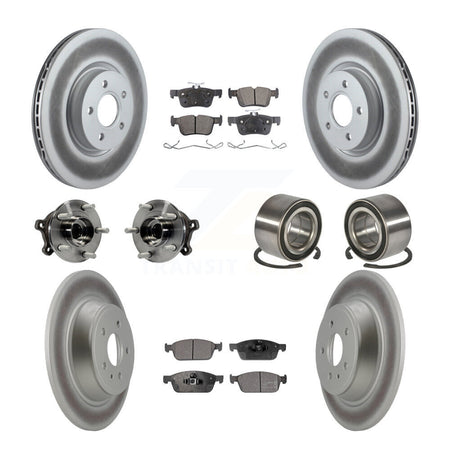 Front Rear Hub Bearing Coated Disc Brake Rotor Pad Kit (10Pc) For Ford Escape Lincoln MKC KBB-108571