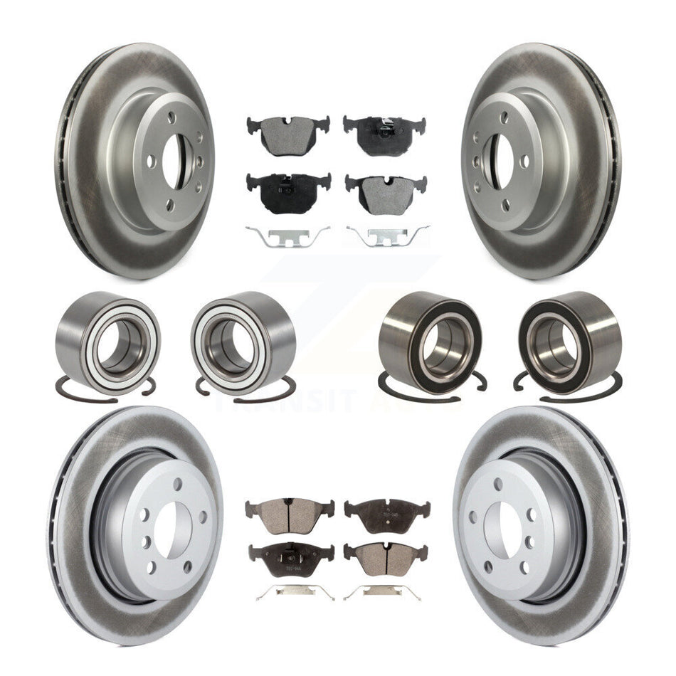 Front Rear Wheel Bearings Coated Disc Brake Rotors And Ceramic Pads Kit (10Pc) For 2004-2010 BMW X3 KBB-108626