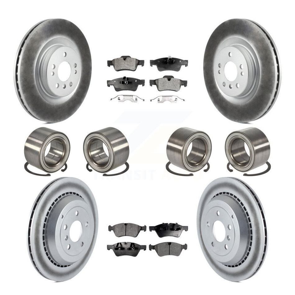 Front Rear Wheel Bearings Coated Disc Brake Rotors And Ceramic Pads Kit (10Pc) For Mercedes-Benz GL450 GL550 GL350 GL320 KBB-108639