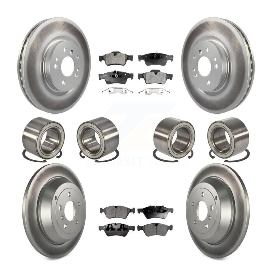 Front Rear Wheel Bearings Coated Disc Brake Rotors And Ceramic Pads Kit (10Pc) For 2010-2011 Mercedes-Benz ML450 KBB-108640