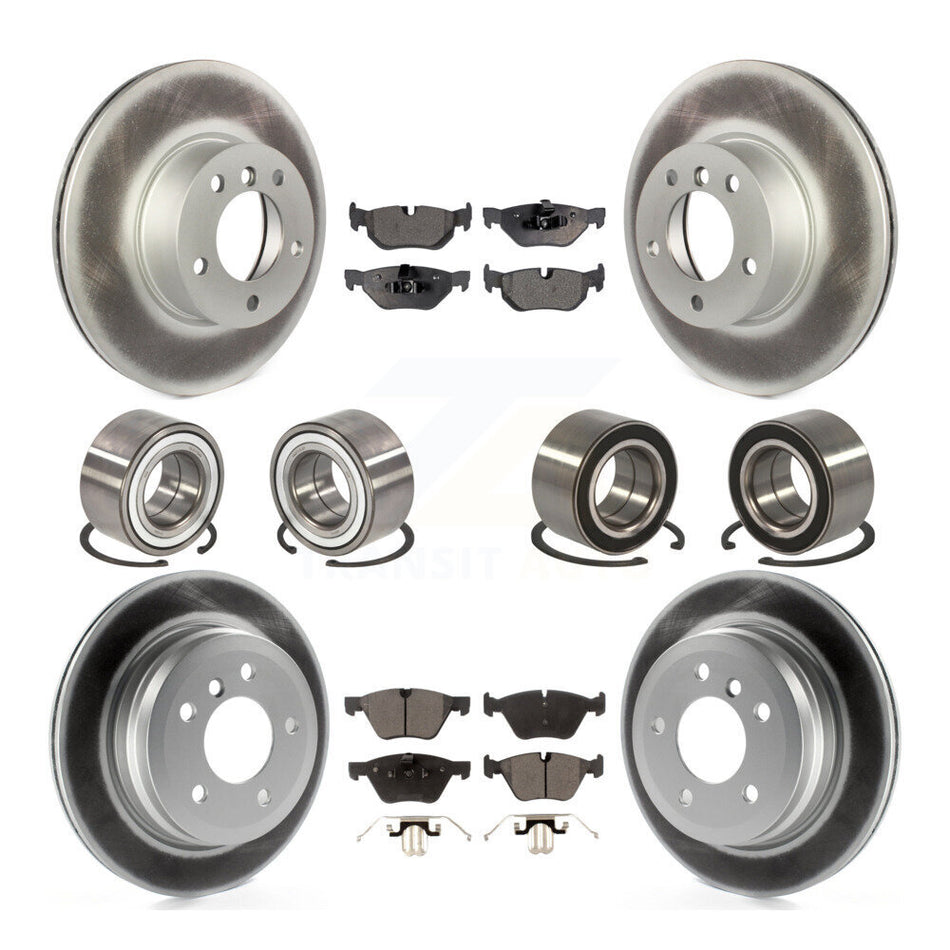 Front Rear Wheel Bearings Coated Disc Brake Rotors And Ceramic Pads Kit (10Pc) For 2008 BMW 328xi To 08 07 KBB-108648