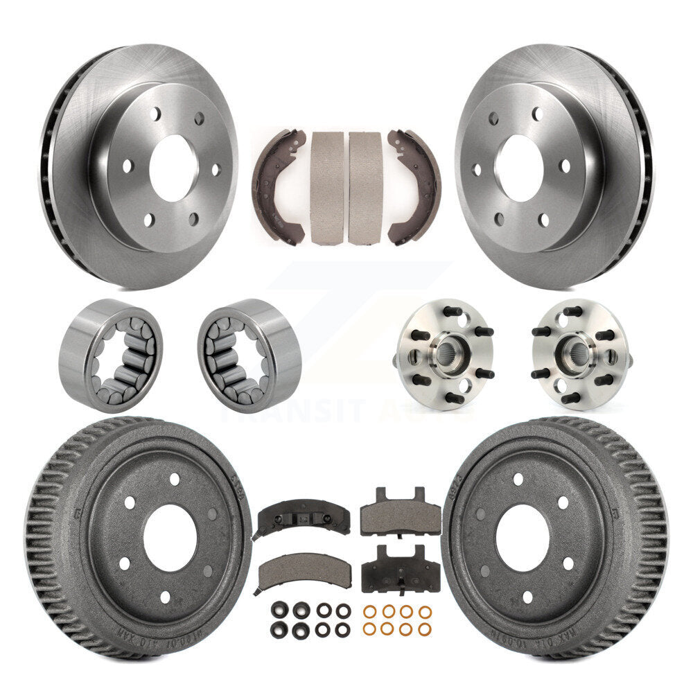 Front Rear Hub Bearing Brake Rotor Pad Shoe Kit (10Pc) For 1992-1994 Chevrolet Blazer 4WD KBB-108669