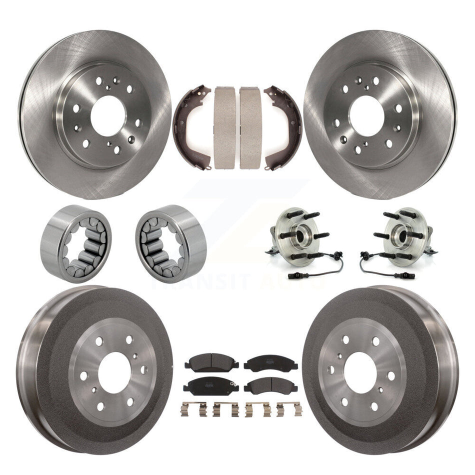 Front Rear Hub Bearing Disc Brake Rotor Pad Shoe Kit (10Pc) For GMC Sierra 1500 Chevrolet KBB-108674