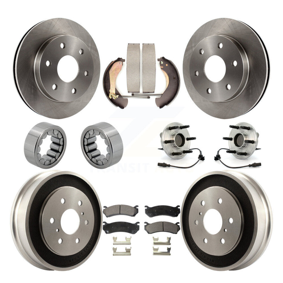 Front Rear Hub Bearing Disc Brake Rotor Pads Shoe Kit (10Pc) For Chevrolet Silverado 1500 KBB-108676