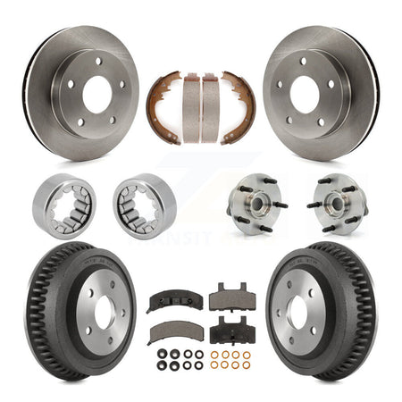 Front Rear Hub Bearings Disc Brake Rotors And Pads Shoes Kit (10Pc) For Dodge Ram 1500 KBB-108714
