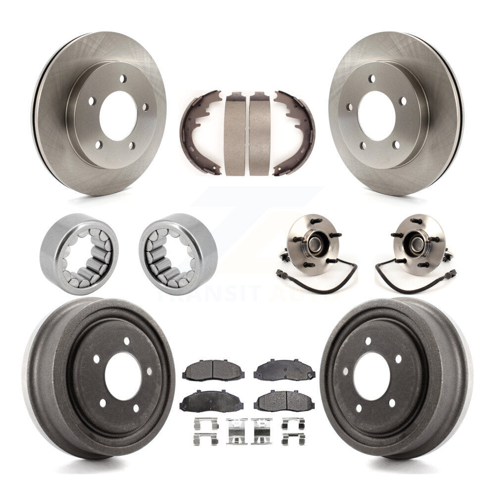 Front Rear Hub Bearing Assembly Disc Brake Rotors And Pads Shoe Kit (10Pc) For Ford F-150 KBB-108715