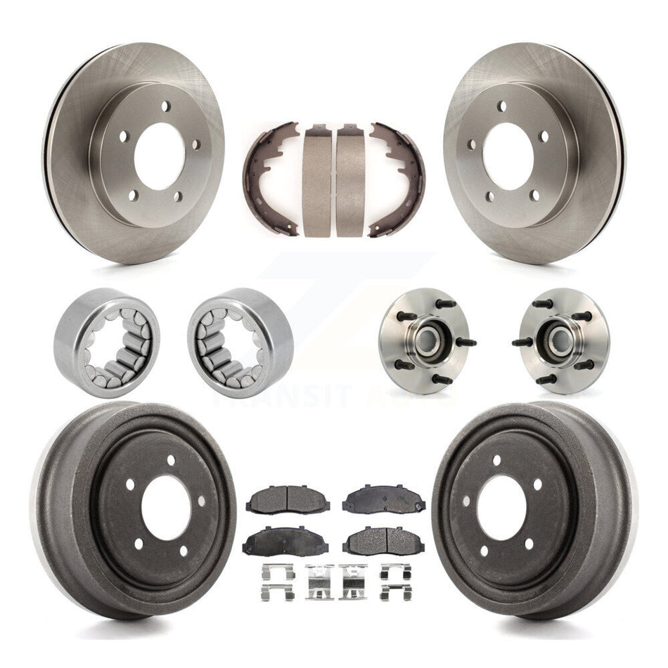 Front Rear Hub Bearing Assembly Disc Brake Rotors And Pads Shoe Kit (10Pc) For Ford F-150 KBB-108717