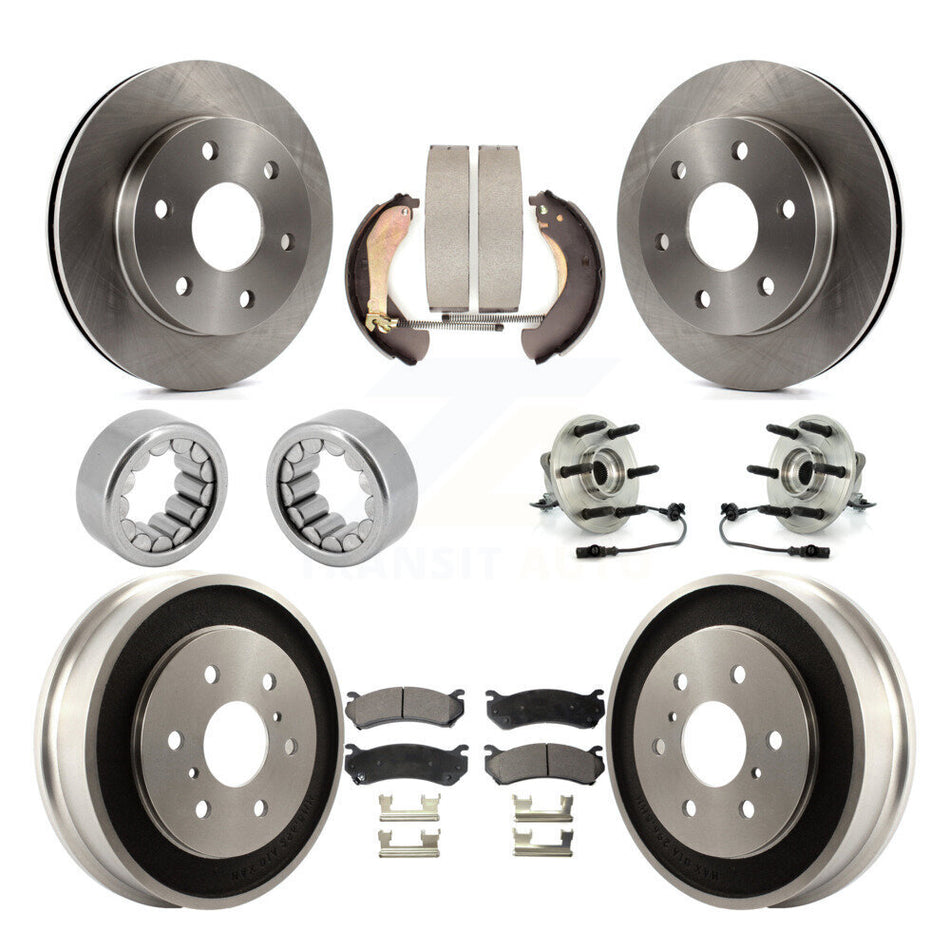 Front Rear Hub Bearing Disc Brake Rotor Pads Shoe Kit (10Pc) For Chevrolet Silverado 1500 KBB-108728
