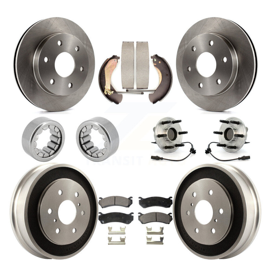 Front Rear Hub Bearing Disc Brake Rotor Pads Shoe Kit (10Pc) For Chevrolet Silverado 1500 KBB-108730