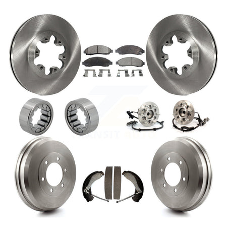 Front Rear Hub Bearing Brake Rotor Pads Shoe Kit (10Pc) For Chevrolet Colorado GMC Canyon KBB-108732