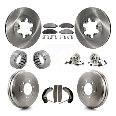 Front Rear Hub Bearing Brake Rotor Pads Shoe Kit (10Pc) For Chevrolet Colorado GMC Canyon KBB-108736