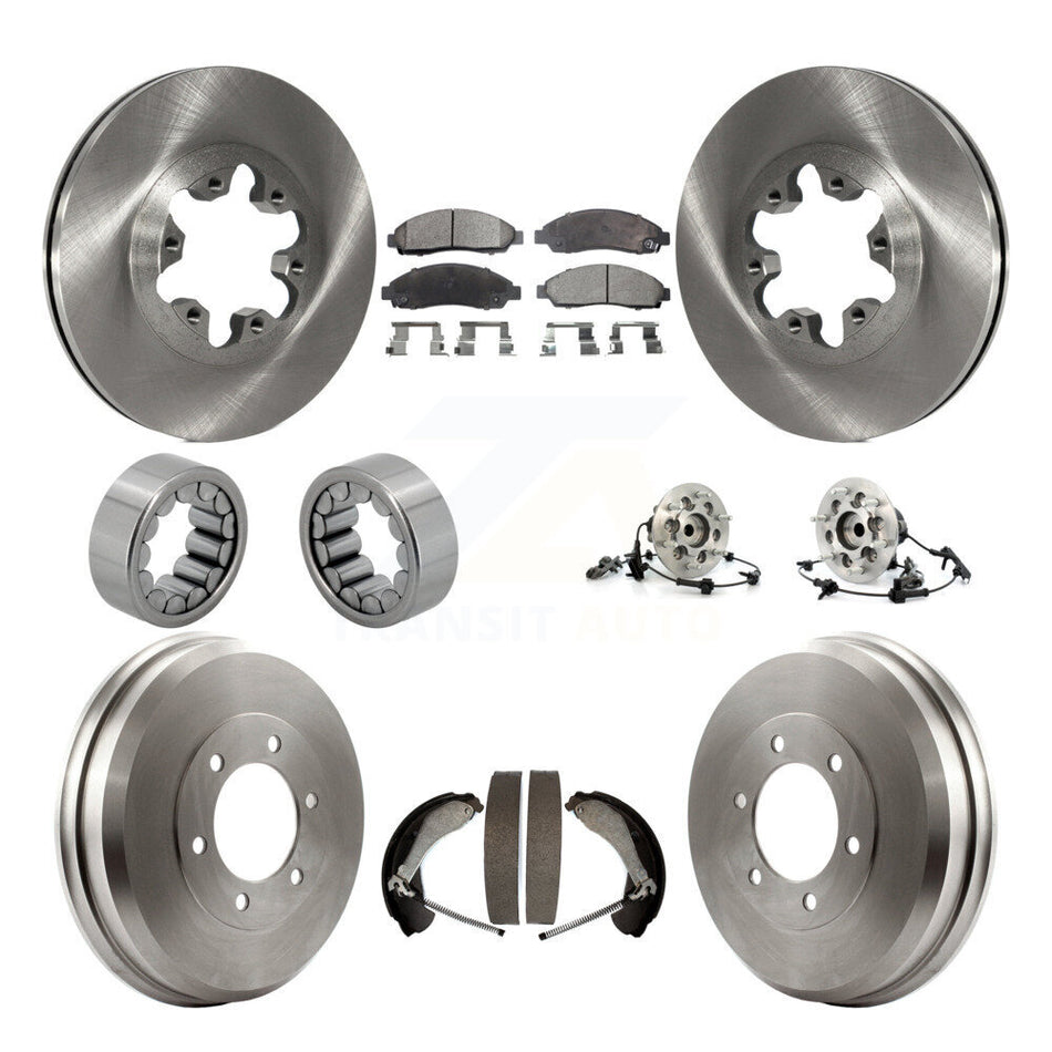 Front Rear Hub Bearing Brake Rotor Pads Shoe Kit (10Pc) For Chevrolet Colorado GMC Canyon KBB-108736