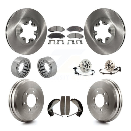 Front Rear Hub Bearing Brake Rotor Pads Shoe Kit (10Pc) For Chevrolet Colorado GMC Canyon KBB-108740