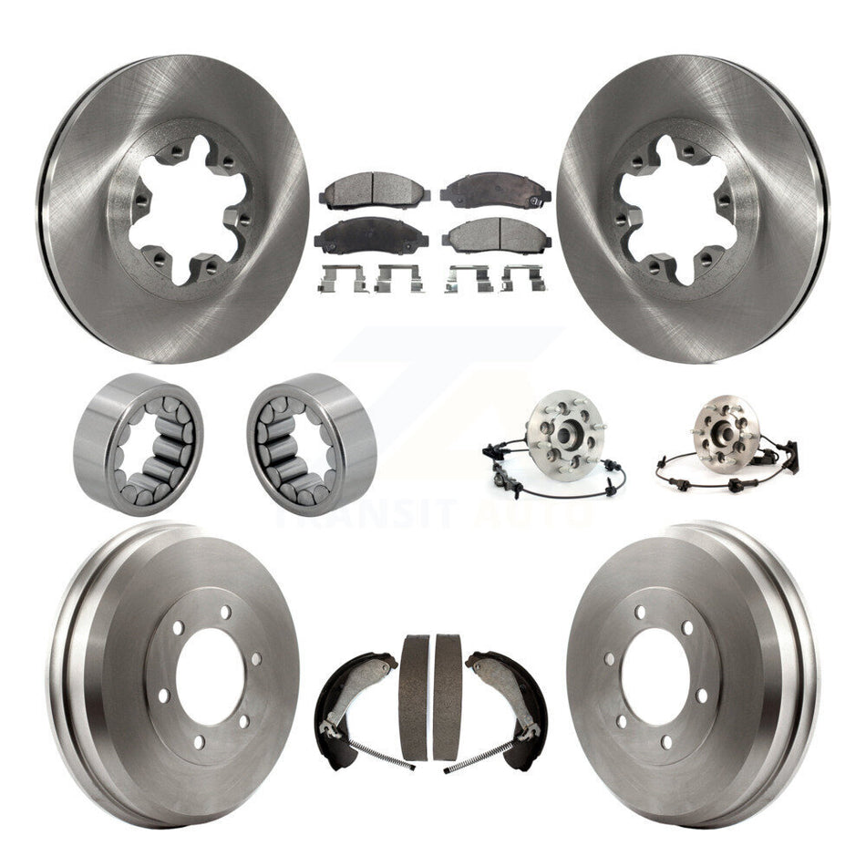Front Rear Hub Bearing Brake Rotor Pads Shoe Kit (10Pc) For Chevrolet Colorado GMC Canyon KBB-108740