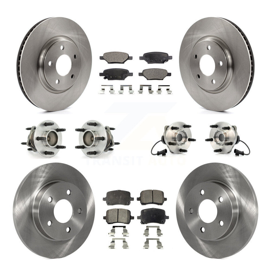 Front Rear Hub Bearings Assembly Disc Brake Rotors And Semi-Metallic Pads Kit (10Pc) For Chevrolet Malibu HHR Pontiac G6 KBB-108809