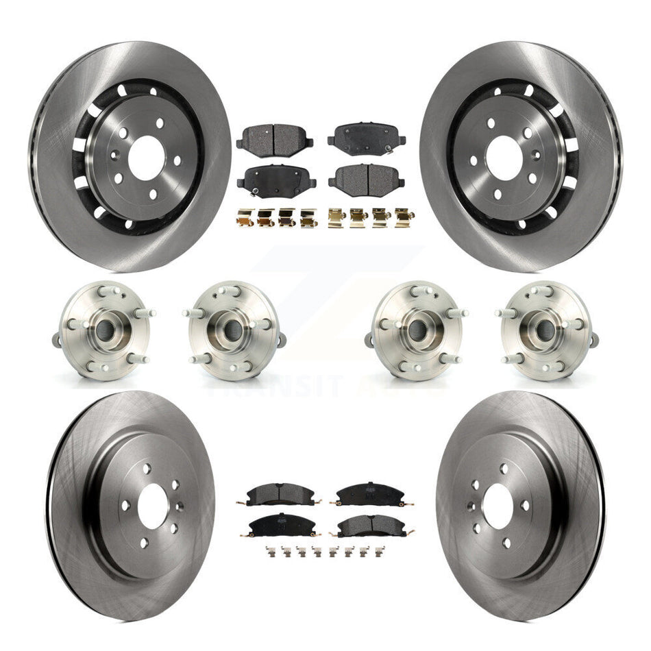 Front Rear Hub Bearings Assembly Disc Brake Rotors And Semi-Metallic Pads Kit (10Pc) For Ford Explorer KBB-108997